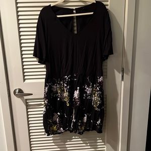 Floral black romper. Torrid. Size 2